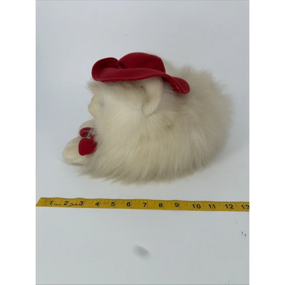 Vintage 1990s Persian Cat Plush Red Hat Accerssories Bow Cute Love Collectible